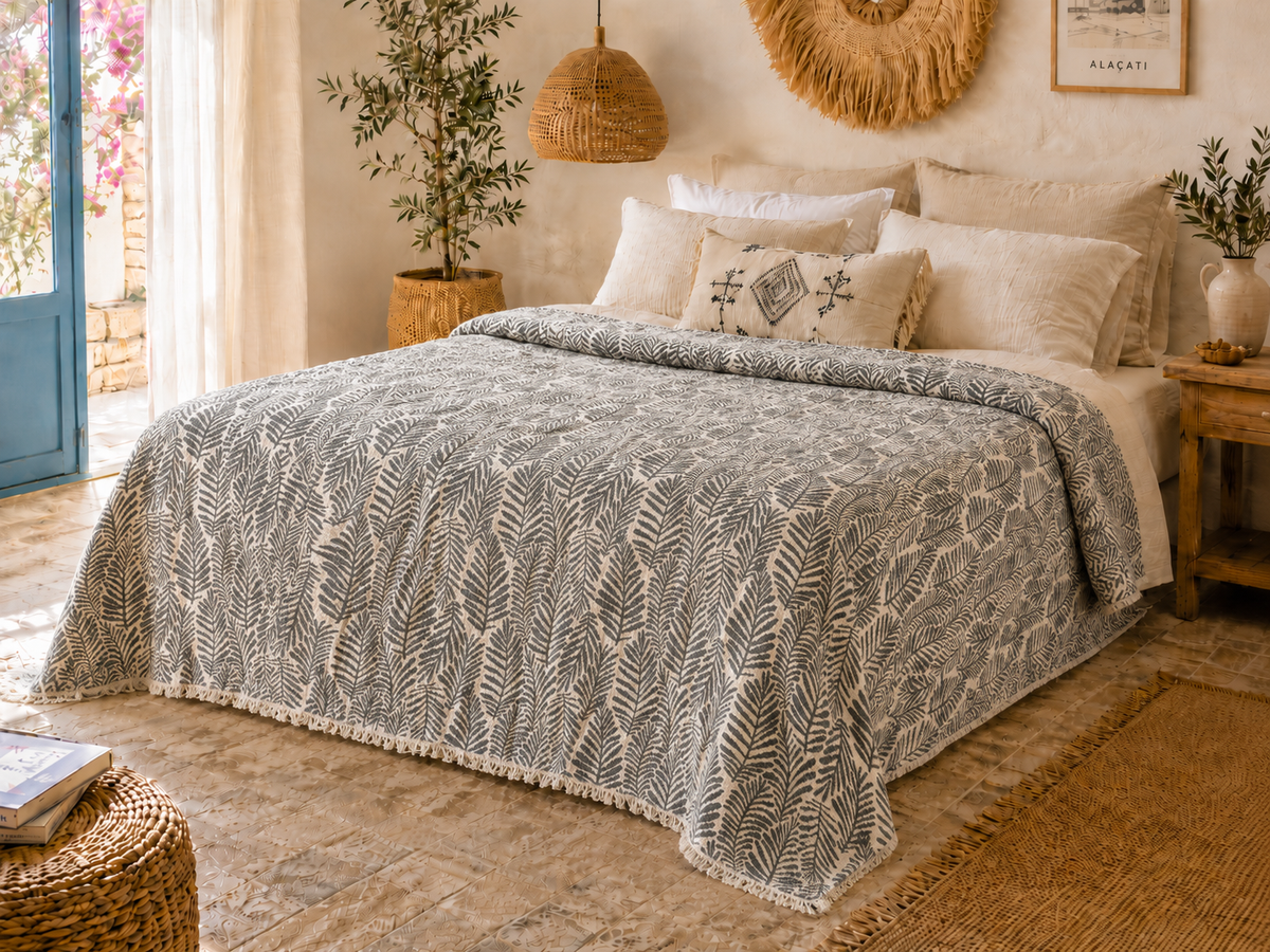 Sabia Living 100% Cotton Muslin Blanket – 4-Layer, Queen, 90" x 98"