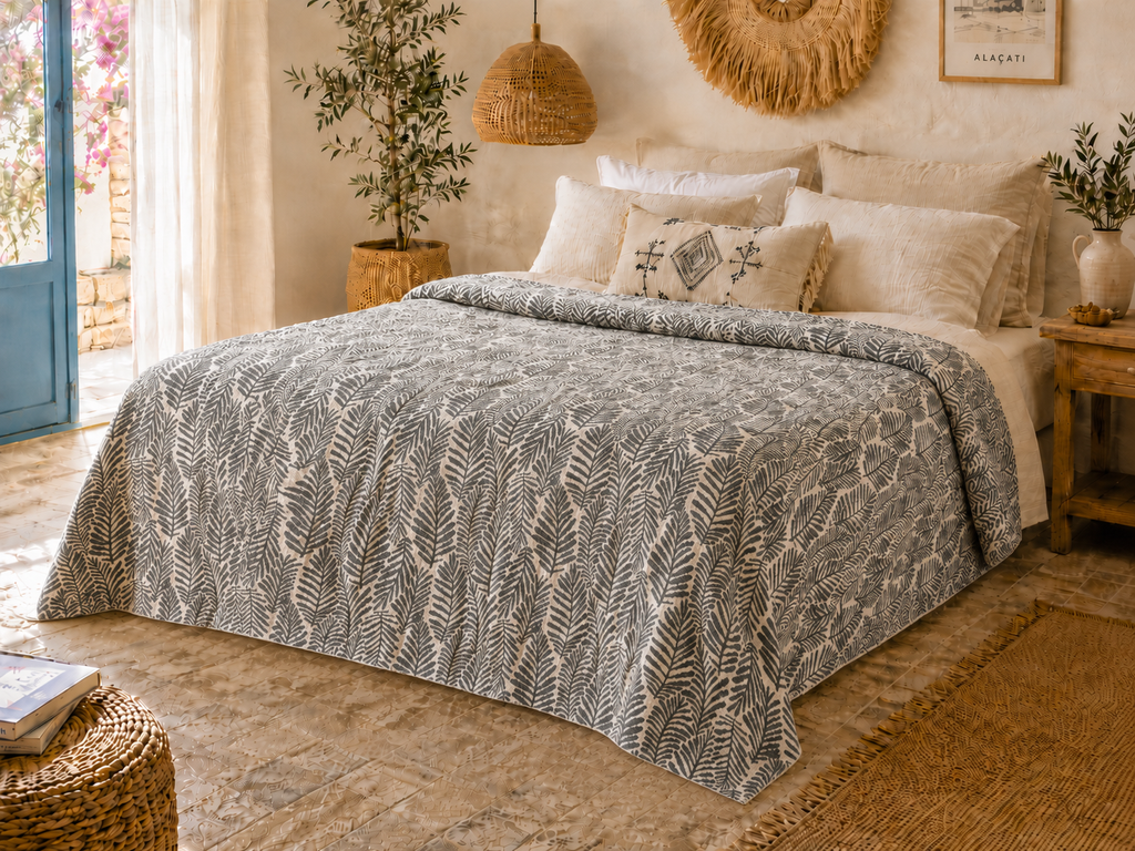 Sabia Living 100% Cotton Muslin Blanket – 4-Layer, Queen, 90" x 98"