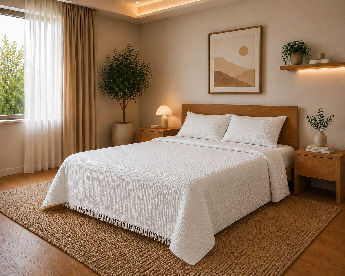 Sabia Living 100% Cotton Muslin Blanket – 4-Layer, Queen, 90" x 98"